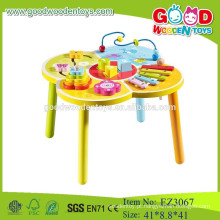 Contas multifuncionais de mesa de madeira mesa de madeira brinquedos contas coloridas mesa de brinquedos de madeira